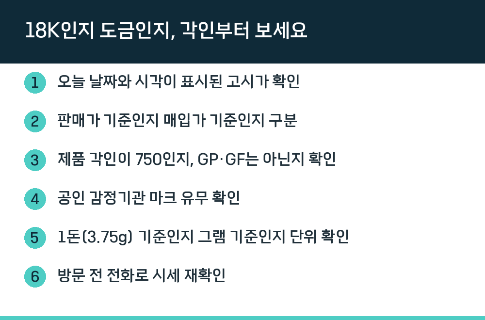 18K인지 도금인지, 각인부터 보세요