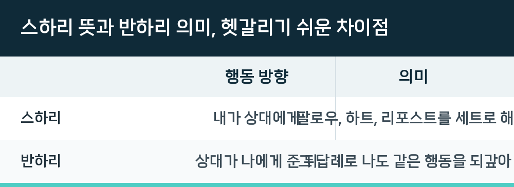스하리 뜻과 반하리 의미, 헷갈리기 쉬운 차이점