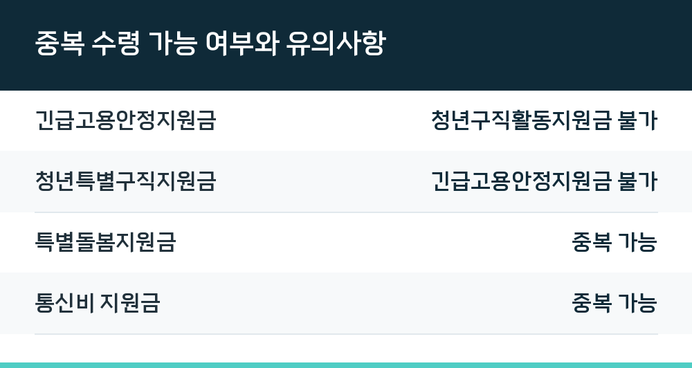 중복 수령 가능 여부와 유의사항
