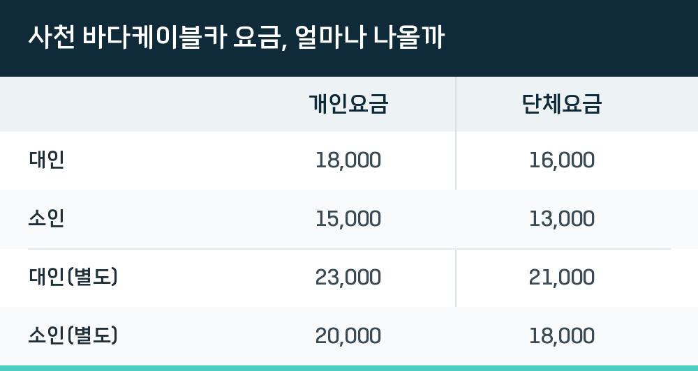 사천 바다케이블카 요금, 얼마나 나올까