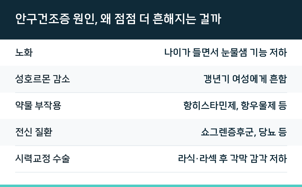 안구건조증 원인, 왜 점점 더 흔해지는 걸까