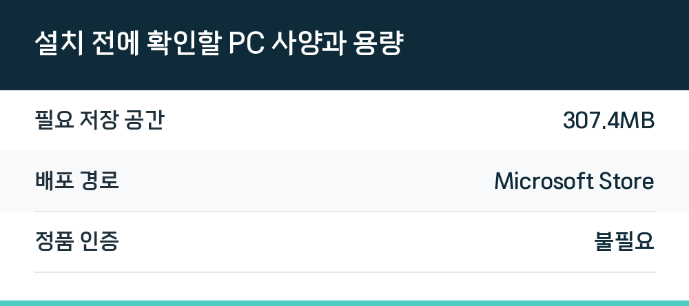 설치 전에 확인할 PC 사양과 용량