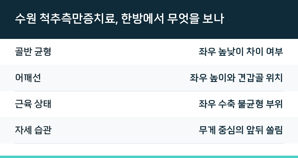 수원 척추측만증치료, 한방에서 무엇을 보나
