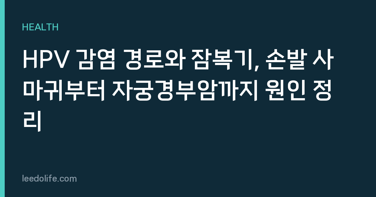 HPV 감염 경로와 잠복기, 손발 사마귀부터 자궁경부암까지 원인 정리