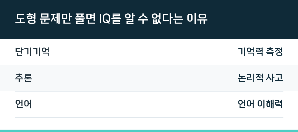 도형 문제만 풀면 IQ를 알 수 없다는 이유