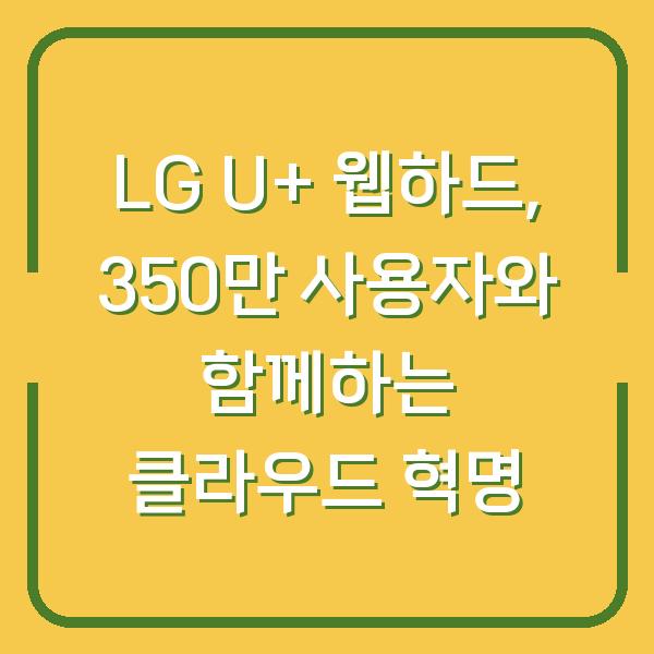 LG U+ 웹하드, 350만 사용자와 함께하는 클라우드 혁명