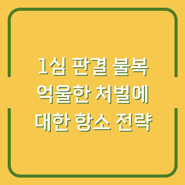 1심 판결 불복 억울한 처벌에 대한 항소 전략