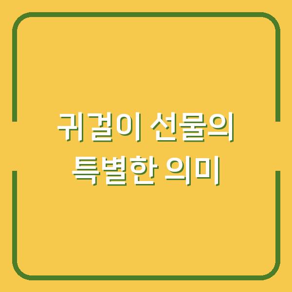 귀걸이 선물의 특별한 의미