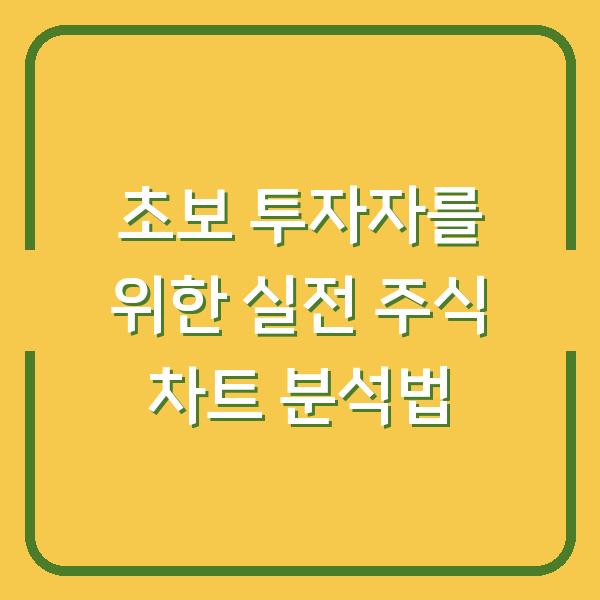 초보 투자자를 위한 실전 주식 차트 분석법