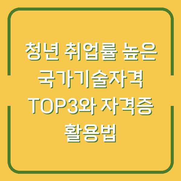 청년 취업률 높은 국가기술자격 TOP3와 자격증 활용법