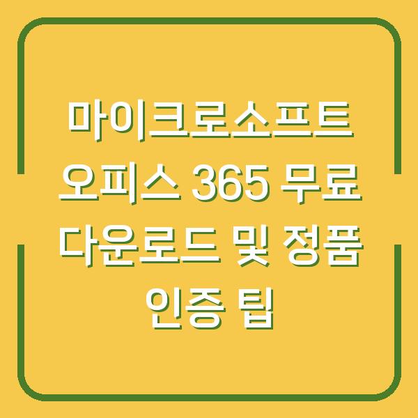 마이크로소프트 오피스 365 무료 다운로드 및 정품 인증 팁