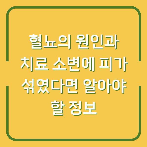 혈뇨의 원인과 치료 소변에 피가 섞였다면 알아야 할 정보