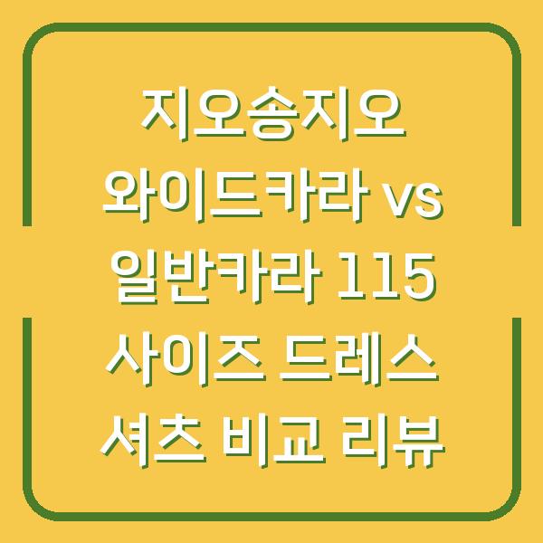 지오송지오 와이드카라 vs 일반카라 115 사이즈 드레스 셔츠 비교 리뷰
