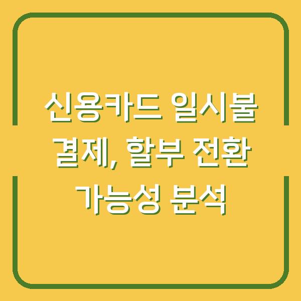 신용카드 일시불 결제, 할부 전환 가능성 분석