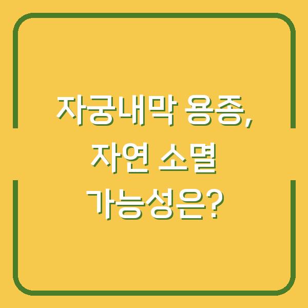 자궁내막 용종, 자연 소멸 가능성은?