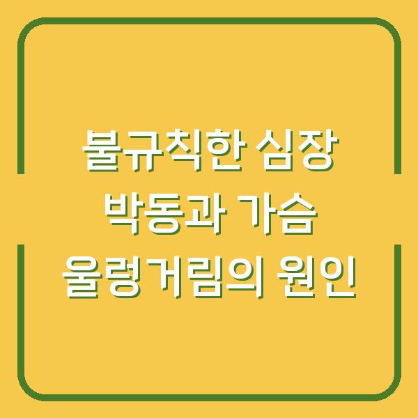 불규칙한 심장 박동과 가슴 울렁거림의 원인
