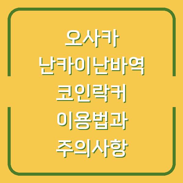 오사카 난카이난바역 코인락커 이용법과 주의사항