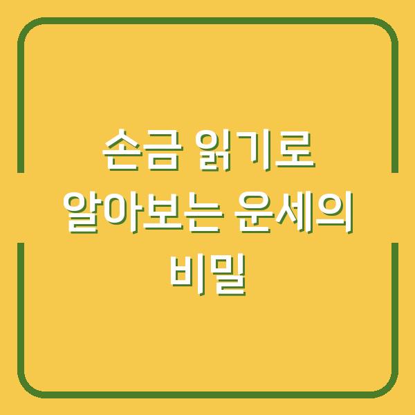 손금 읽기로 알아보는 운세의 비밀