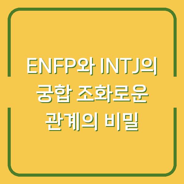ENFP와 INTJ의 궁합 조화로운 관계의 비밀