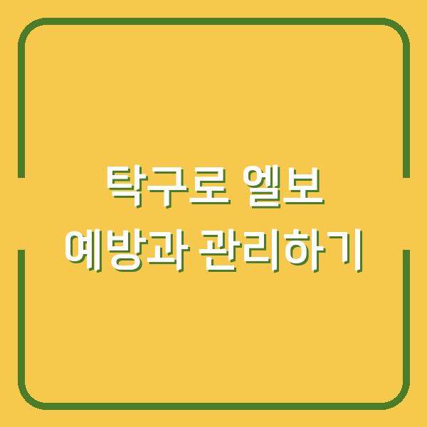탁구로 엘보 예방과 관리하기