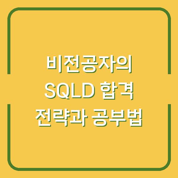 비전공자의 SQLD 합격 전략과 공부법