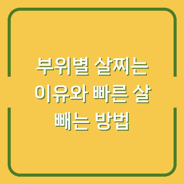 부위별 살찌는 이유와 빠른 살 빼는 방법