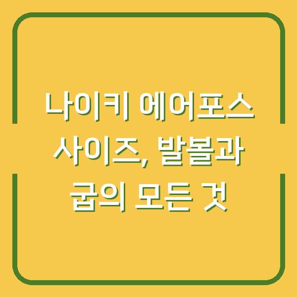 나이키 에어포스 사이즈, 발볼과 굽의 모든 것