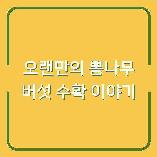 오랜만의 뽕나무 버섯 수확 이야기