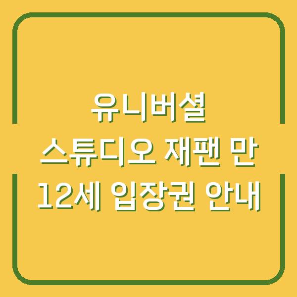 유니버셜 스튜디오 재팬 만 12세 입장권 안내