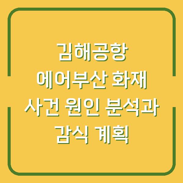 김해공항 에어부산 화재 사건 원인 분석과 감식 계획