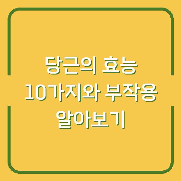 당근의 효능 10가지와 부작용 알아보기