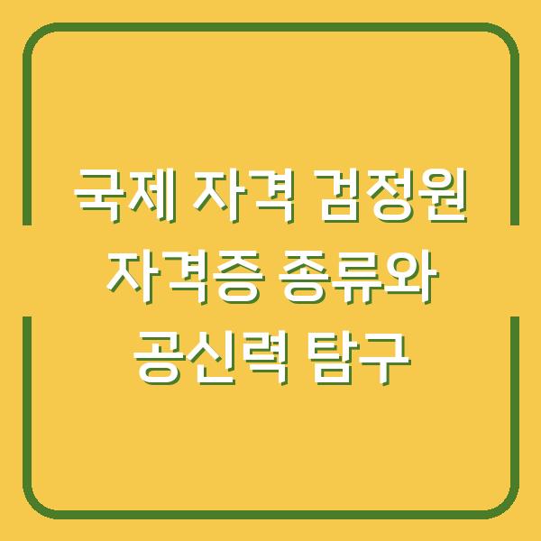 국제 자격 검정원 자격증 종류와 공신력 탐구