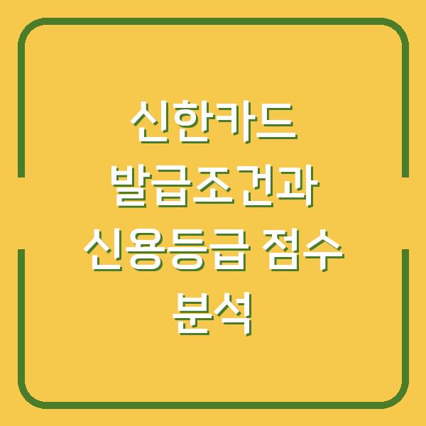신한카드 발급조건과 신용등급 점수 분석