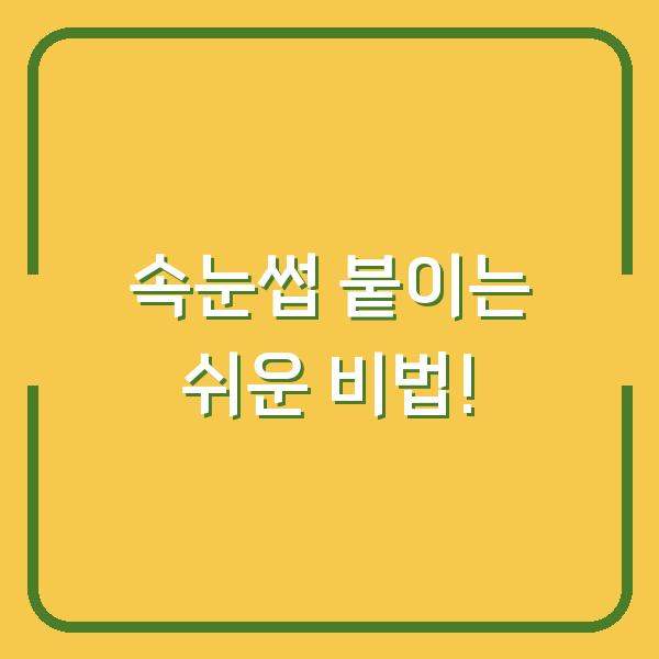 속눈썹 붙이는 쉬운 비법!