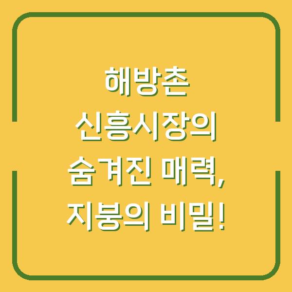 해방촌 신흥시장의 숨겨진 매력, 지붕의 비밀!