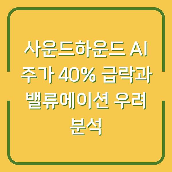 사운드하운드 AI 주가 40% 급락과 밸류에이션 우려 분석