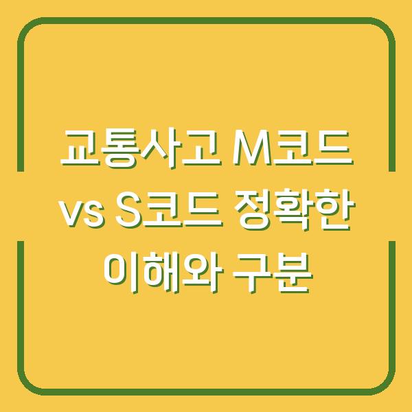 교통사고 M코드 vs S코드 정확한 이해와 구분