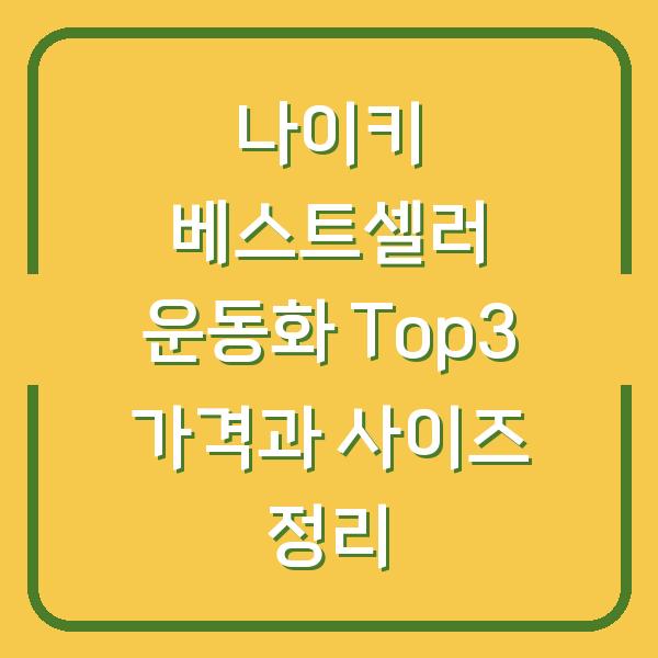 나이키 베스트셀러 운동화 Top3 가격과 사이즈 정리