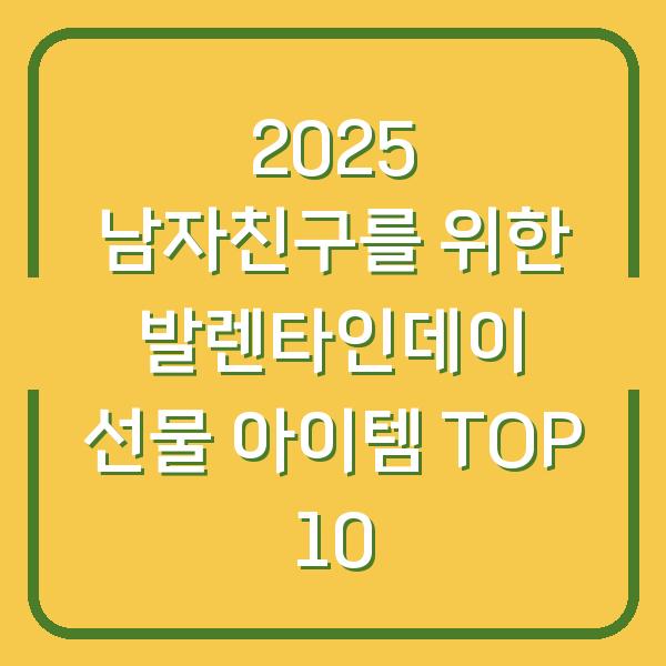 2025 남자친구를 위한 발렌타인데이 선물 아이템 TOP 10