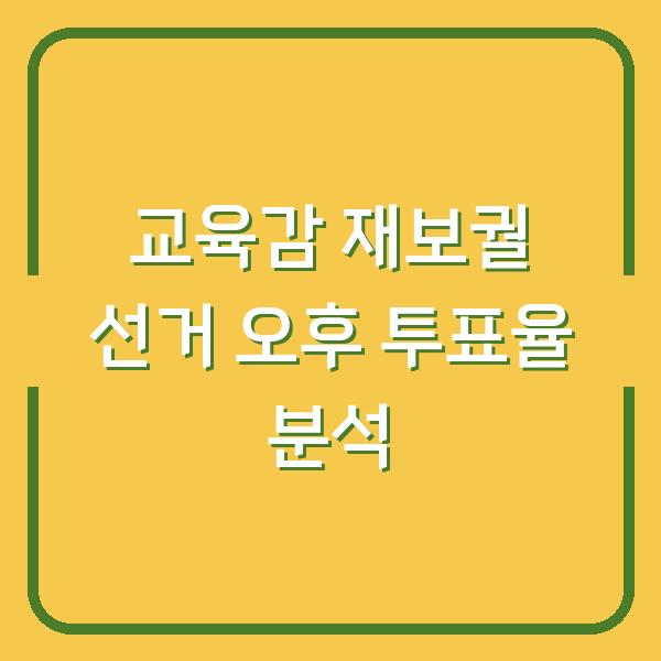 교육감 재보궐 선거 오후 투표율 분석