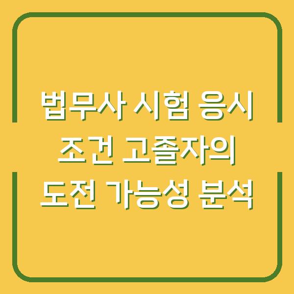 법무사 시험 응시 조건 고졸자의 도전 가능성 분석