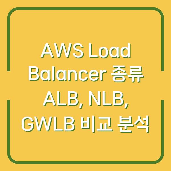 AWS Load Balancer 종류 ALB, NLB, GWLB 비교 분석
