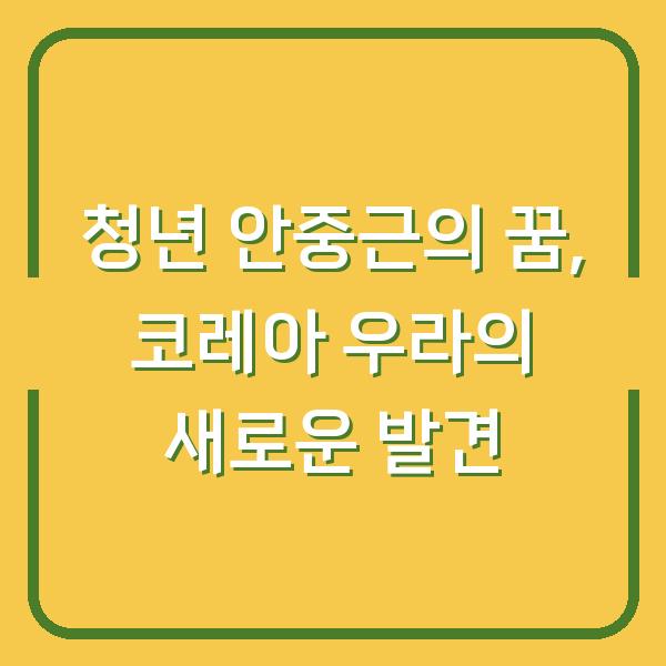 청년 안중근의 꿈, 코레아 우라의 새로운 발견