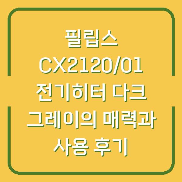 필립스 CX2120/01 전기히터 다크 그레이의 매력과 사용 후기