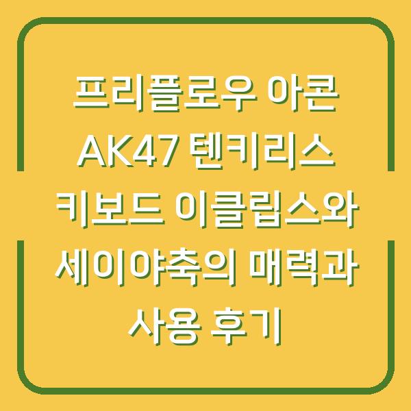 프리플로우 아콘 AK47 텐키리스 키보드 이클립스와 세이야축의 매력과 사용 후기