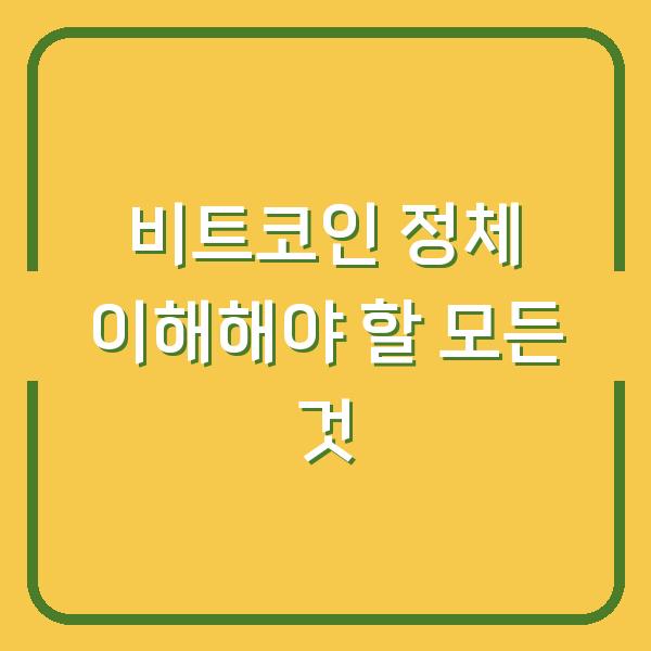 비트코인 정체 이해해야 할 모든 것