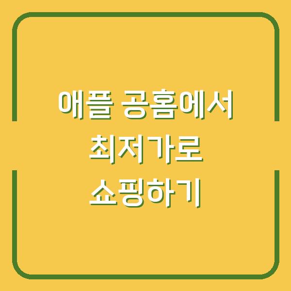 애플 공홈에서 최저가로 쇼핑하기