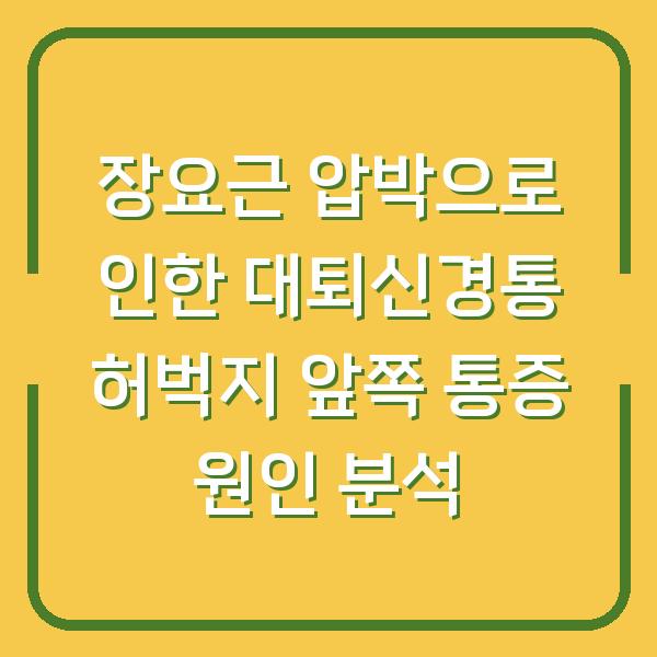 장요근 압박으로 인한 대퇴신경통 허벅지 앞쪽 통증 원인 분석