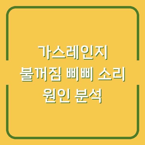 가스레인지 불꺼짐 삐삐 소리 원인 분석