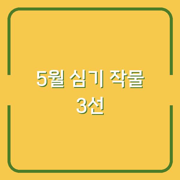 2026년 5월 심기 좋은 작물 3가지 – 지금 준비하면 수확량이 두 배로 늘어납니다